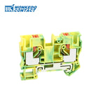 PT10-PE Push-in Ground Feed Through Din Rail Terminal Block 10mm² Protective Earth Plug Wire Electrical Connector PT 10-PE