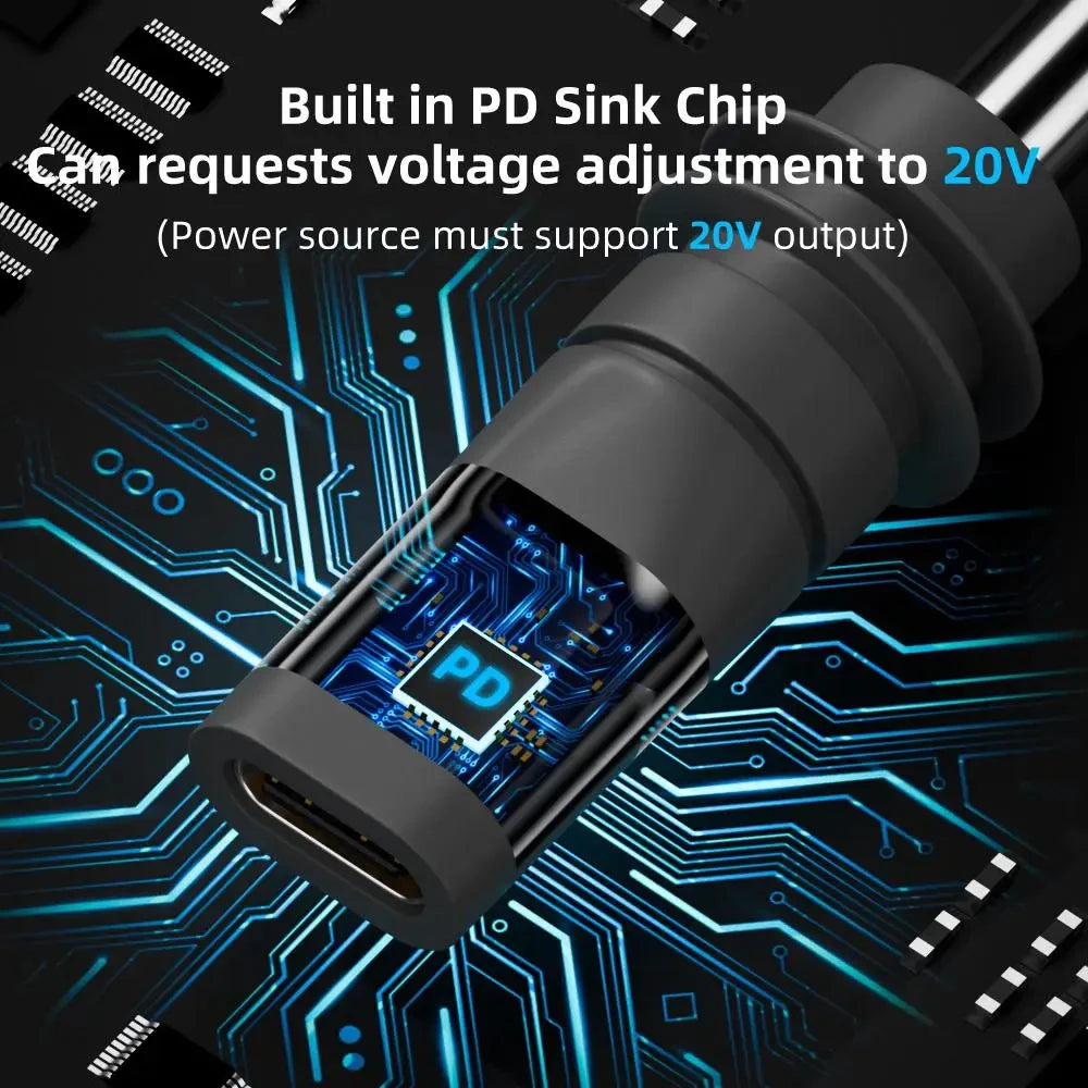 For Starlink Mini PD100W USB C Female to DC5521 Male Connector Charge Barrel Jack Power Adapter C to DC/D to D Power Adapter