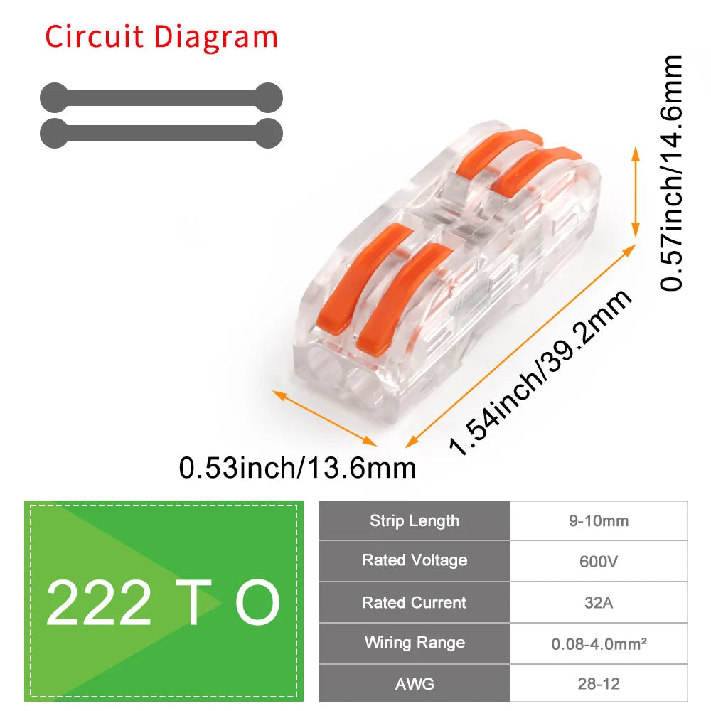 10/50Pcs Mini Fast Wiring Cable Connectors Lever 28-12 AWG Universal Lever Wire Nut Electrical Connectors Push-in Home Terminal