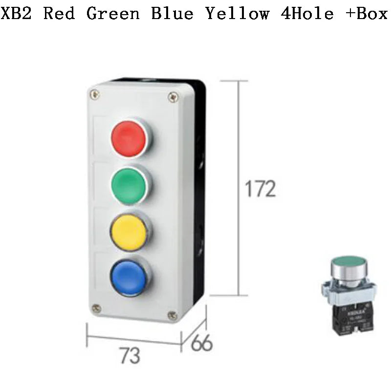 NEW XB2 Metal button switch control box start stop industrial identification symbol self reset circular emergency stop SWITCH