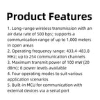 HC-12 V4.0 SI4438 wireless module 1KM long distance 433.4-483.8MH wireless serial port board Built-in MCU UART interface 4-5KB/s