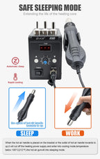 JCD Hot Air Gun 858D BGA Rework Soldering Station Heat Gun 220V 700W Hair Dryer For Soldering SMD SMT IC Welding Repair Tool