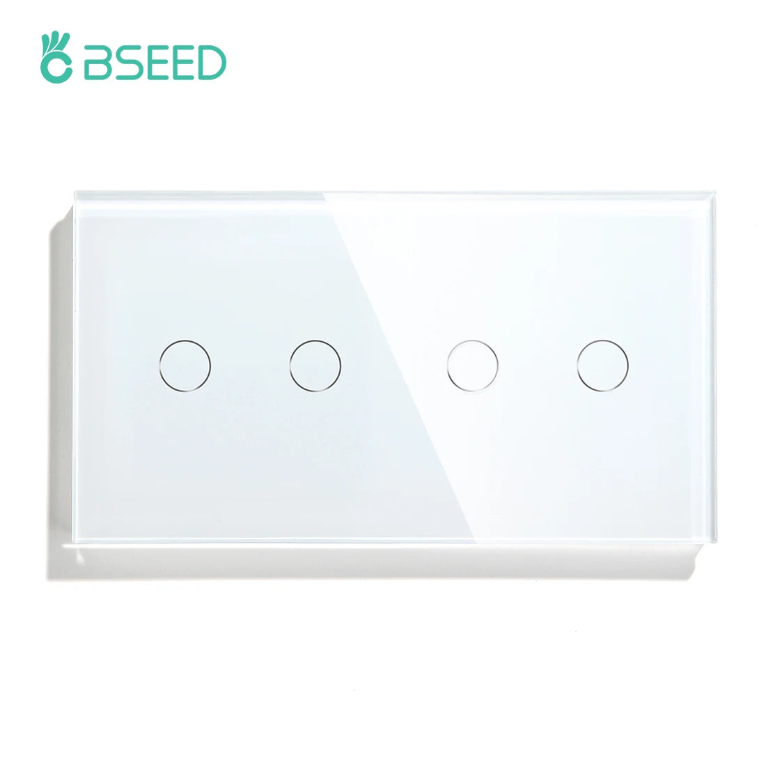 BSEED 1/2/3Gang Touch Switch Double Light Switch Triple Sensor Switch 1Way EU Standard Glass Panel Blue Back Light White Series
