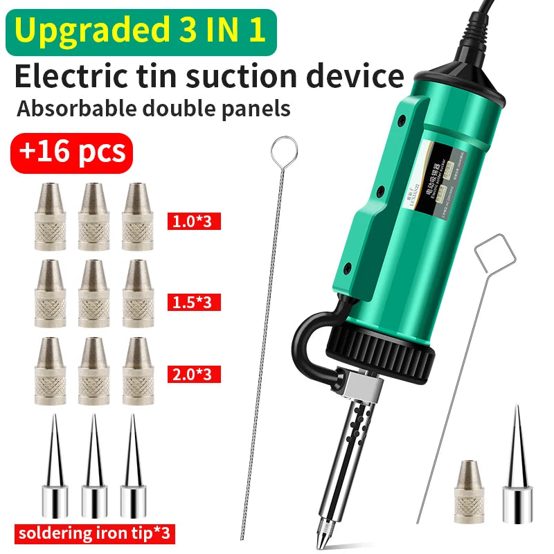 LUXIANZI 40W Desoldering Machine 2IN1 Electric Soldering Iron Suction Tin Sucker Vacuum Gun Hand Welding Tool Desoldering Pump