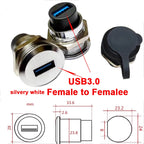 1Pcs Metal Round Socket Module D Type RJ45 Straight Through Network USB2.0 USB3.0 Connector Panel Mounting HDMI CAT6