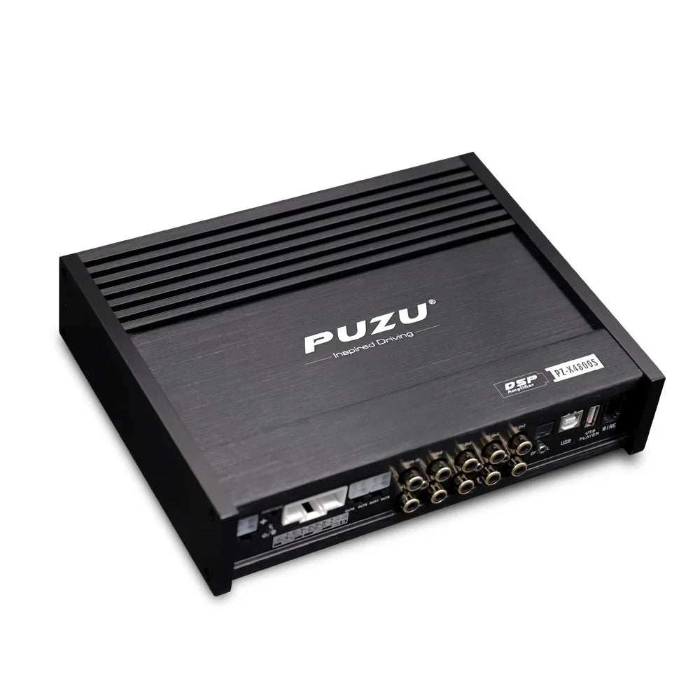 PUZU PZ-X4800S 6core 32bit 8CH With Power Car Audio DSP Digital Signal Processor Built In Amplifier 8X150W Support BT5.0 OPT