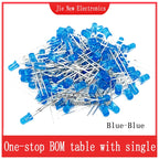 3mm 5mm LED Diode Assorted Kit White Green Red Blue Yellow Orange F3 F5 Leds Light Emitting Diodes Electronic Kit