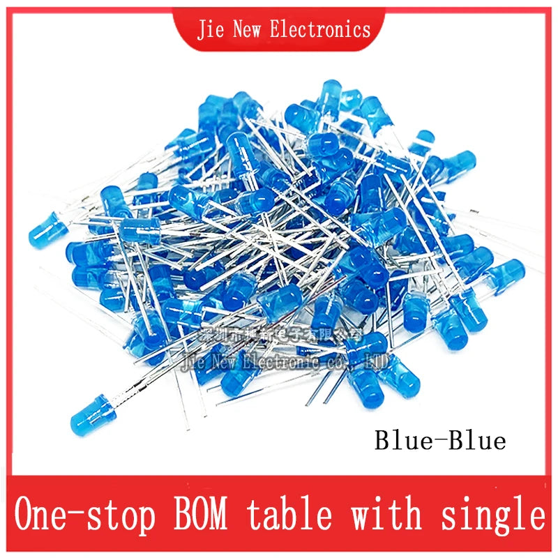 3mm 5mm LED Diode Assorted Kit White Green Red Blue Yellow Orange F3 F5 Leds Light Emitting Diodes Electronic Kit