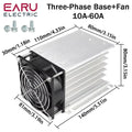 EARU 10A-200A New Single Phase Three Phase Solid State Relay Module Heat Sink SSR DA AA DD Aluminum Fins Radiator Din Rail Mount