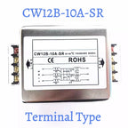 Three-Phase Power Filter inverter EMI Servo Filter Purifier CW12B-10/20/30/40/50/60A-S/SR AC 380V Three-Wire Rail Mount Terminal