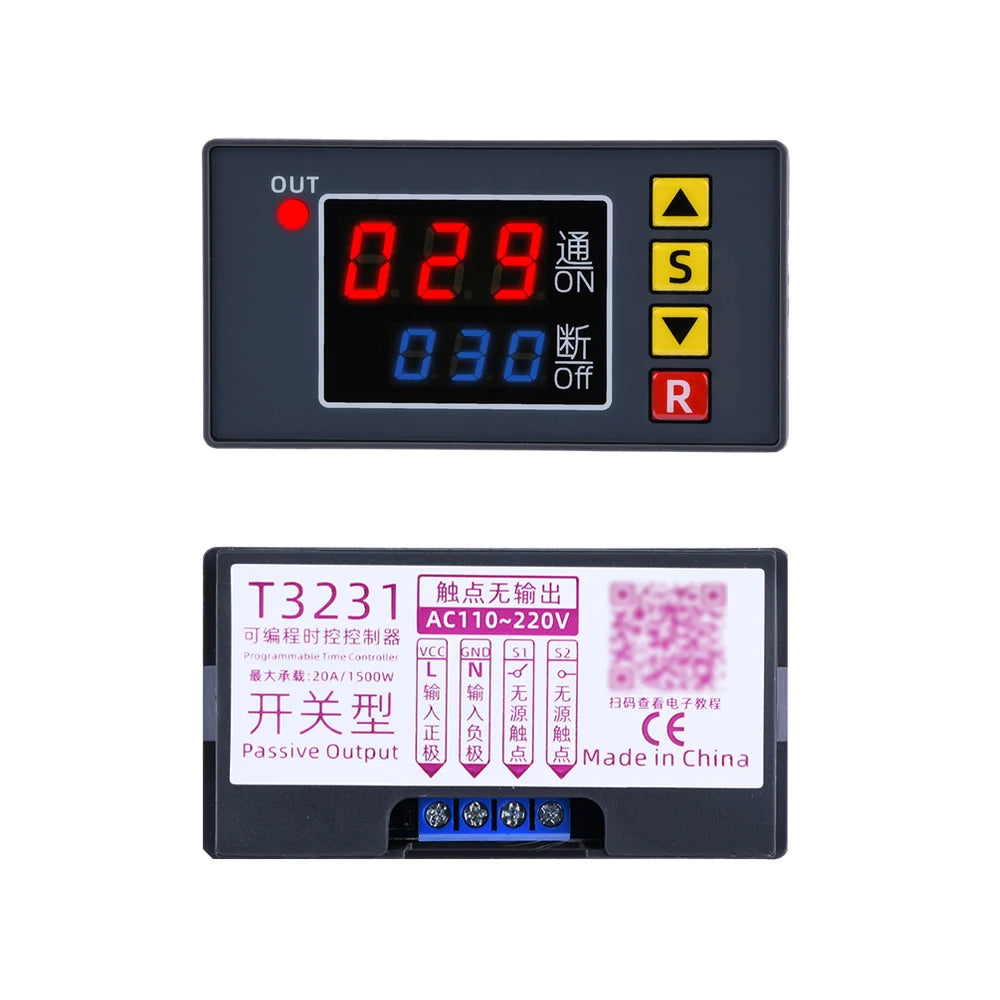 Digital Time Delay Relay AC 110V 220V 24V T3230 LED Display Cyclic Timing Control Switch Adjustable Timing Relay