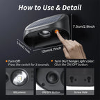 Solar Wall Lamp Solar Fence Lights with Warm White RGB Modes For Backyard Patio Deck Railing Wall Outdoor Waterproof Decor Light