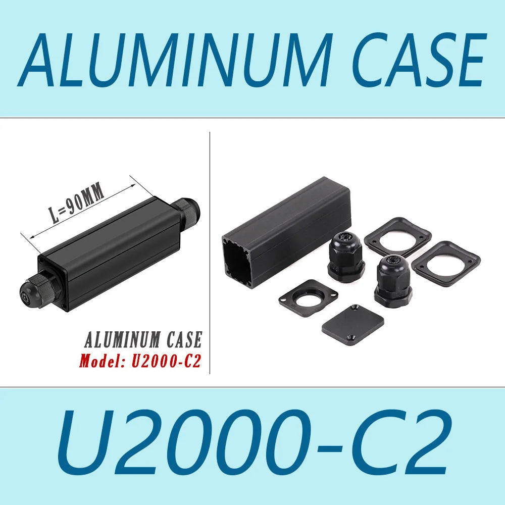 Waterproof Cable Gland Electronic Engineering Box Powercon Couplers Extender Connector Housing Case with 4-8mm PG9 Cable Entry