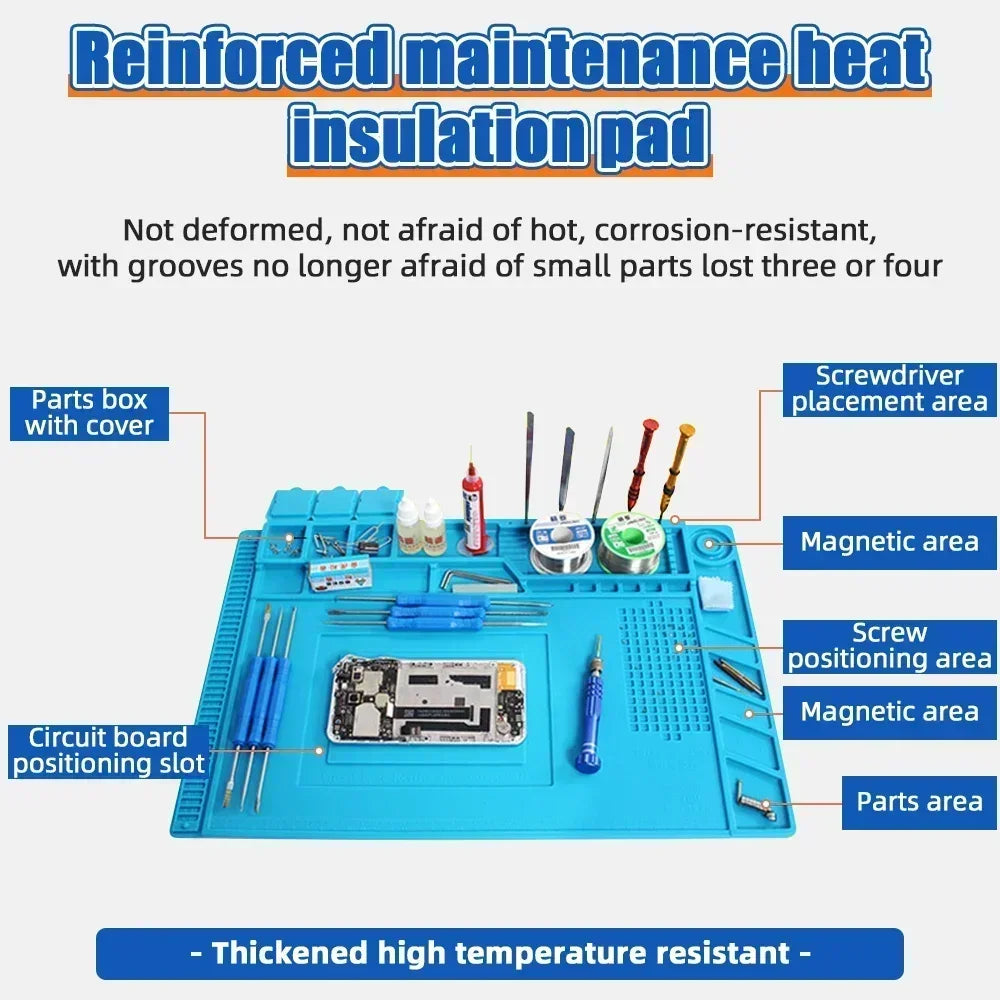 ESD Heat Resistant 932℉ Soldering Mat Job Tools Computer Phone Repair Kit Working Repair Pad Heatresistant Maintenance Platform
