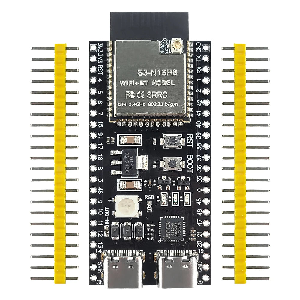 ESP32-S3 Development Board with Expansion Adapter Kit 2.4G Wifi BT Module MCU ESP32-S3WROOM1 N16R8 44Pin Type-C ESP32S3
