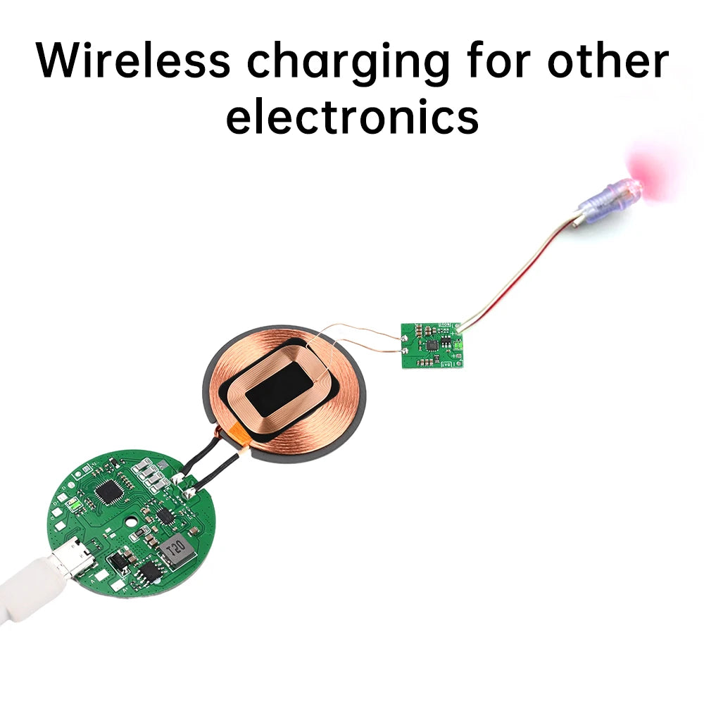 Small Coil Wireless Charging Receiver Module PCBA Built-In 3.7V Lithium Battery Modification Program For DIY Electronic Devices