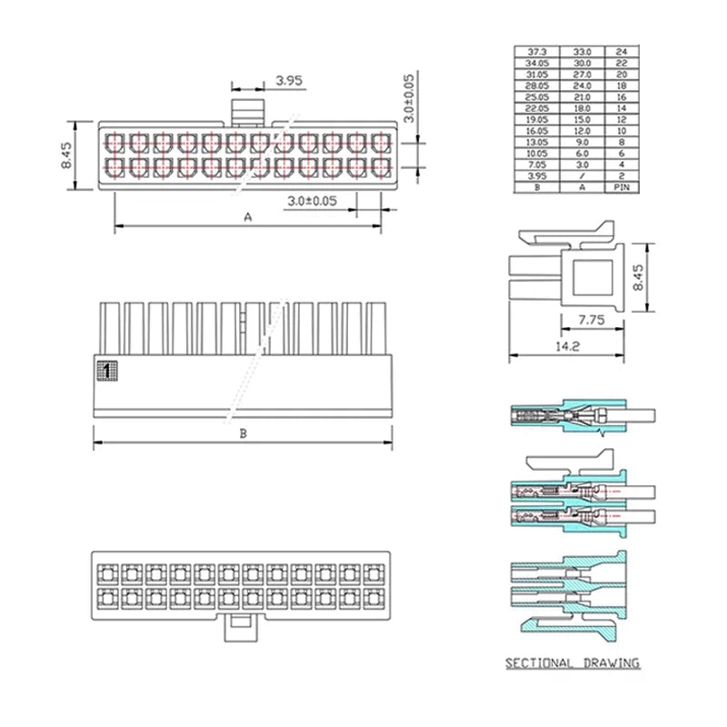 10sets Mx3.0 3.0mm Pitch Micro-fit 3.0 Connector Housing 2*1/2/3/4/5/6/8/10/12 Pin Male + Terminal Molex 43030 2p/3p/4p/5p