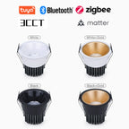Recessed COB Spotlights 3CCT TUYA Bluetooth/Zigbee Matter Dimmable LED Downlight 110/220V Dimmable Ceiling Lamp Bedroom Kitchen