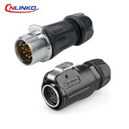 CNLINKO M24 PBT Waterproof Circular Solder Type Connector Female Plug+Male Mating Socket for Industrial Signal & Power Systems