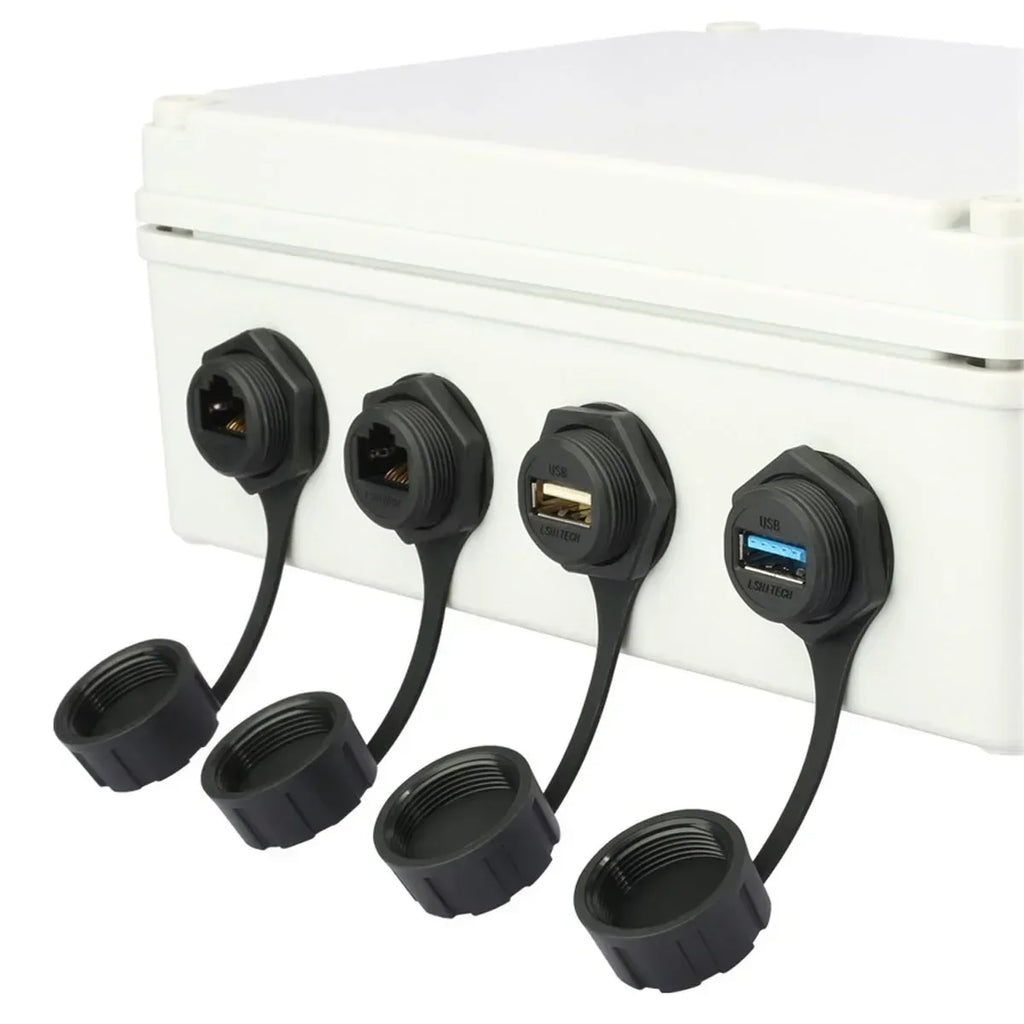 LR20 M20 0.1M to 1M Extension Cable Panel Socket Ethernet Network Laptop Telecom Waterproof RJ45 Connector Cat6 Signal Adapter