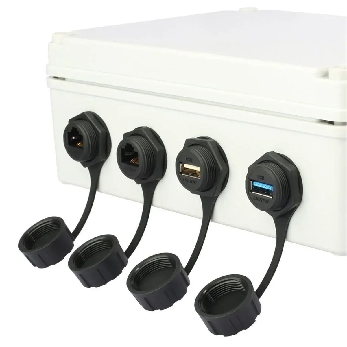 LR20 M20 0.1M to 1M Extension Cable Panel Socket Ethernet Network Laptop Telecom Waterproof RJ45 Connector Cat6 Signal Adapter