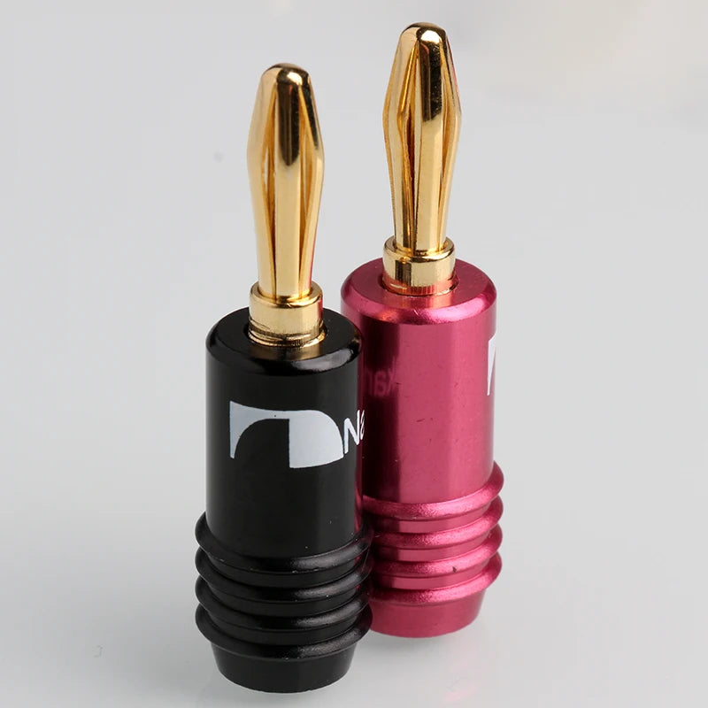 HiFi Audio 4mm 24K Gold Plated Banana Plug 4/8/10 Pcs for Home Theater Amplifier & DIY Speaker Setup