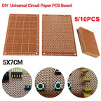 5/10PCS Universal PCB Breadboard 5*7CM Yellow Single Sided Printed Circuit Boards 1.2MM Thick DIY Prototype Copper PCB Board