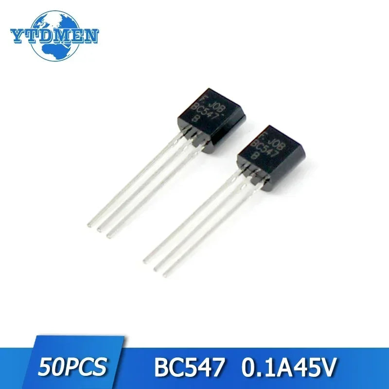 50PCS Transistor BC547 BC557 TO-92 NPN PNP Power Triode Transistors Kit Free Shipping