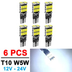 2/4/10/20 PCS CANBUS T10 W5W LED Bulb For Car Interior Dome Trunk License Plate Wedge Side Lights 12V 24V 4014-26SMD 6500K White
