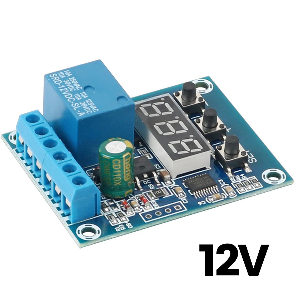 DC 9V 12V 24V Digital Voltage Control Relay Module Relay Switch Control Board Module LED Voltmeter Charging Discharge Monitor