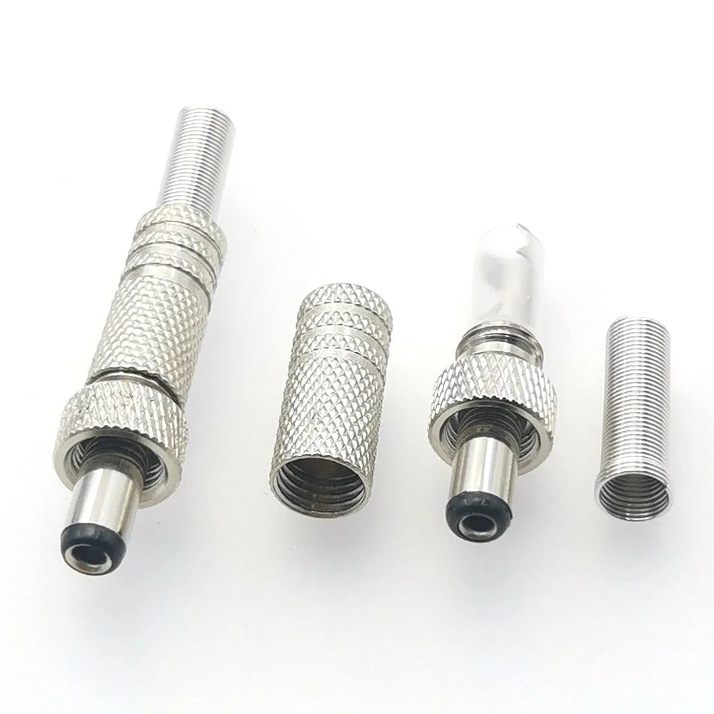 1pc 5.5 X 2.1 2.5MM Screw Locking DC Power Connector Female Plug & Metal Panel Mount Socket Locable Secure Standard Plug Socket