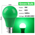 2-10pcs Colorful Bulb B22 E27 110V 220V Red Yellow Blue Green Pink Purple Orange Light Bulb Lamp for Home