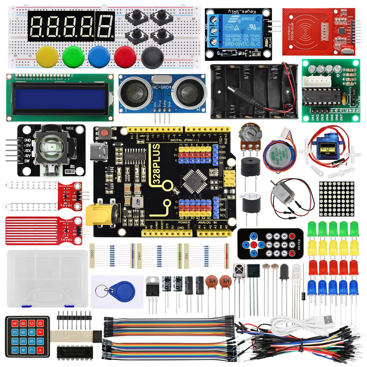 Keyestudio UNO R3 40Project Professional Starter Module Kit with Online Tutorial Compatible with Arduino IDE DIY Electronic Kit