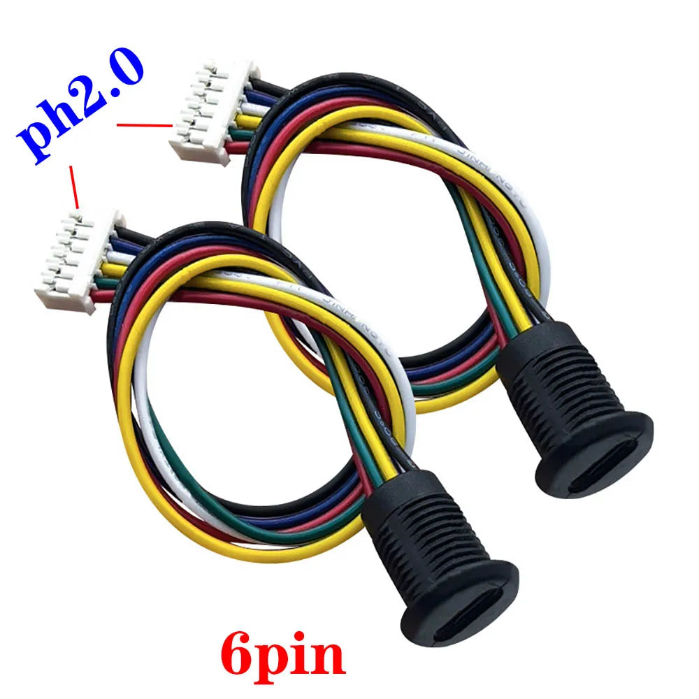 2/4/5/6Pin Type-C USB High Current Charging Socket with PH2.54 Nut Snap Lock Plate Female Type C Waterproof Female Connector
