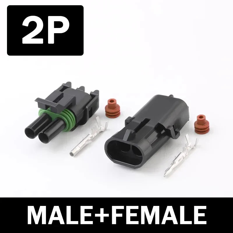 5/20Sets 2.5mm 1/2/3/4/6Pin Waterproof Electrical Connector Male Female Plug Delphi Injector Socket 12010975 For GM Motorcycle