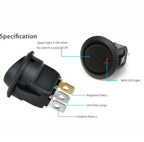KCD1 10A 12V 220V  Rocker Switch LED Dot Light Car Boat Round ON/OFF SPST Switch