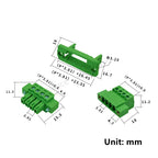 5sets 3.81mm Terminal Block Through-wall Welding-free Plug-in Type 2P/3P/4P/5P/6P/8P/10P/12P/16P 3.81mm with Flange Fixed Panel