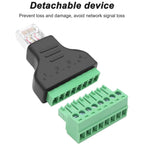 RJ45 Male Female To 8 Pins Screw Terminal Block Adapter RJ45 8P8C Breakout Board for Cat7 Cat6 Cat5 Ethernet Extender Connector