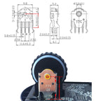 TTC 7/8/9/10/11/12/13/14/15/16mm Rotary Mouse Scroll Gold Wheel Encoder With 1.74mm Hole Mark,20-40g Force For PC Mouse