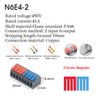 1PC Wire Connector Electric Cable Led Conectors Fast Terminals Blocks Docking Butt Household Electrician Tools For 4mm² 6mm²