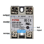FOTEK 100%-NEW SSR-05DD SSR-10DA SSR-25AA SSR-40AA SSR-50 SSR-75 DA/DD/AA/VA/DA-H SSR Relay Original