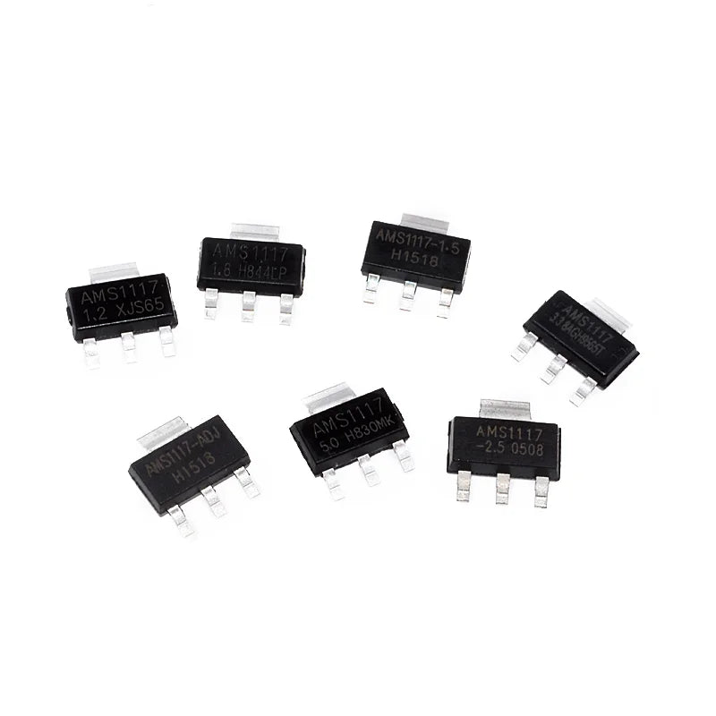 50/100Pcs AMS1117-1.2V 1.5V 1.8V 2.5V 3.3V ADJ SOT-223 SOT-89 AMS1117CD-5.0 TO-252 Adjustable/Fixed Low Dropout Linear Regulator