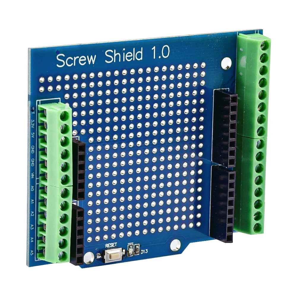 Proto Screw Shield PCB Expansion Board for Arduino Open Source Reset Button for Breadboard 3.81 Terminal Double-sided Solder DIY
