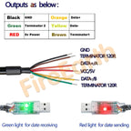 FTDI USB to RS485-WE Serial Cable, RS485-WE-1800-BT UART Serial Converter Cable,USB-RS485-WE Wire End,FT232 Chipset, 6 Way,1.8m