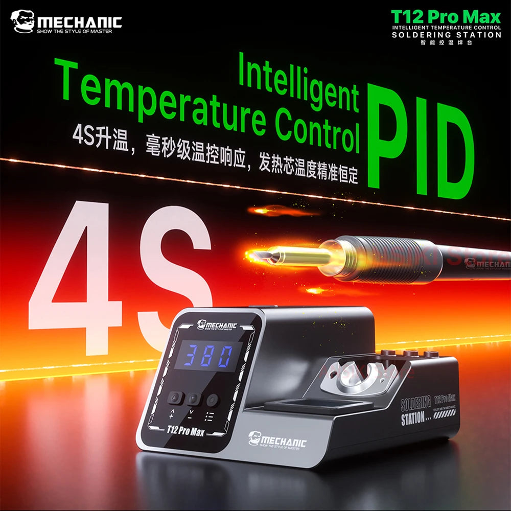 MECHANIC T12Pro Max T12 Soldering Station PID Control 160W High Power 4s Fast Heating Smart Sleep T12 Handle Welding Repair Tool