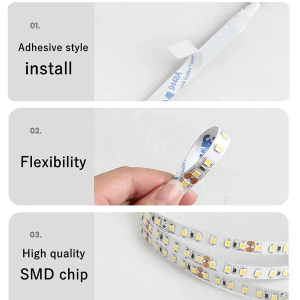 60LEDs/m 120LEDs/m Home DC12V Lamp Strip 2835 LED Strip Decor Red Ice Blue Green Yellow Pink Flexible And Cuttable Soft Lamp Bar