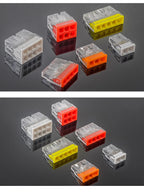 50Pcs Mini Quick Push in Connectors Hard Stainless Easy Electrical Splicing Terminal Blocks 2 3 4 5 6 8 Ports
