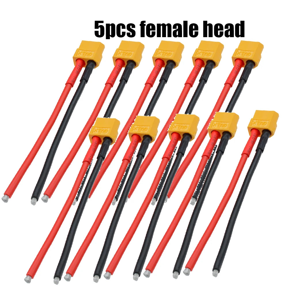 1-10Pcs XT60 Plug Male Female Connector with 14AWG Silicon Wire for RC Lipo Battery Cable Drone XT60 Pigtail
