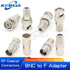 1pcs Adapter BNC To F TV Male Plug & Female Jack Straight Connector F To BNC RF Coaxial Connector Test Converter 50ohm