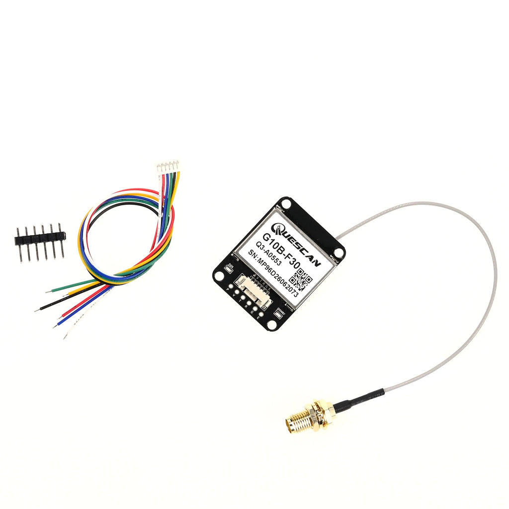 QUESCAN G10B-F30 M10 GPS GNSS Module with Active Antenna GPS GLONASS Galileo Beidou Receiver,UBX-M10050-KB,Accuracy 1.0 m,1-25Hz